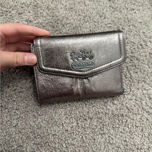 silver coach wallet